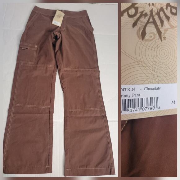 Prana Pants - prAna Trinity Pant Sz Womens SZ M Wide Leg Chocolate Brown Gorpcore Outdoor NEW